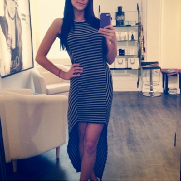 Bardot Jersey High-Low Dress (in BLACK) - Picture 1 of 3